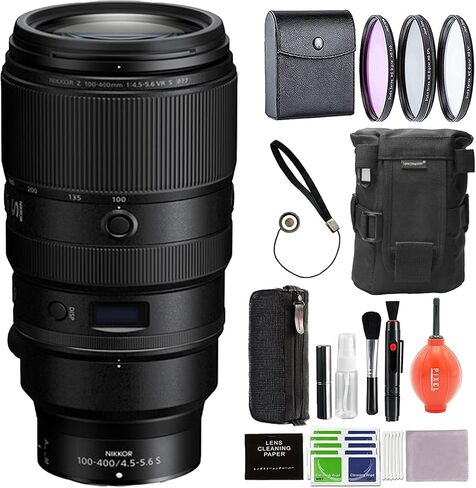عدسة نيكون NIKKOR Z مقاس 100-400 مم f/4.5-5.6 VR S مع ملحقات متقدمة وحزمة سفر | 20106 | عدسة نيكون 100-400 ملم in Kuwait