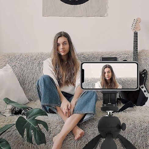 حامل هاتف محول حامل ثلاثي القوائم للهاتف المكتبي مع حامل ثلاثي القوائم صغير، حامل ثلاثي صغير لهاتف iPhone/DLSR المدمج/Samsung/Webcam/Android الهاتف المحمول أي عرض من 2.16 بوصة إلى 4.13 بوصة in Kuwait