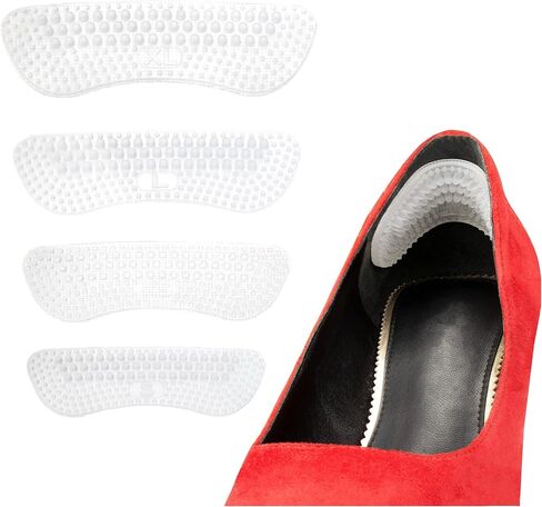 4 Pairs Heel Cushion Pads,Heel Grips for Ladies and Kids Shoes,Insoles for Shoes Too Big,Self Adhesive Heel Cushion Pads,Silicone Heel Protectors,High Heel Cushion Pads (Transparent) in Saudi Arabia