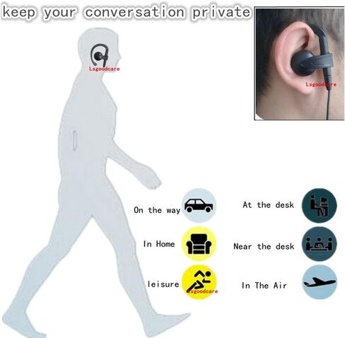 Lsgoodcare 2 Pin Ear-Clip Ear-Clip Ear-Hook Security سماعة أذن PTT وميكروفون متوافق مع Kenwood Two Way Radio TK3170 TK3173 TK3200 TK3201 جهاز اتصال لاسلكي، حزمة من 5 in Saudi Arabia