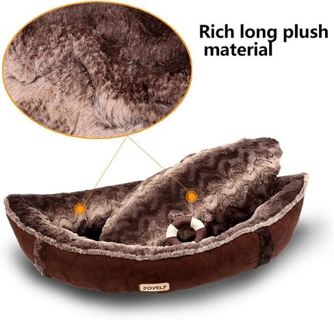سرير كلب متوسط ​​الحجم من JOYELF مع غطاء قابل للغسل وقابل للإزالة، سرير احتضان لطيف لسفينة القراصنة لتدفئة القطط، سرير حيوانات أليفة مهدئ من الموز الفخم للكلاب والقطط مع ألعاب تصدر أصواتًا كهدية in Kuwait