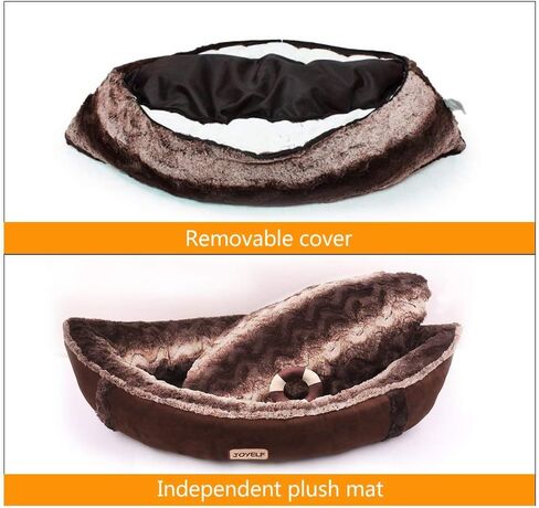 سرير كلب متوسط ​​الحجم من JOYELF مع غطاء قابل للغسل وقابل للإزالة، سرير احتضان لطيف لسفينة القراصنة لتدفئة القطط، سرير حيوانات أليفة مهدئ من الموز الفخم للكلاب والقطط مع ألعاب تصدر أصواتًا كهدية in Kuwait