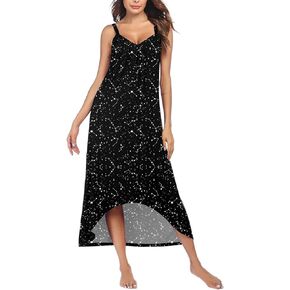 Ekouaer Womens Nightgown Sleeveless Long Nightshirt Full Slip Night Dress Plus Size Sleepshirt Chemise Lounge Dress in Kuwait