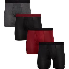 Reebok Men's Underwear - Performance Boxer Briefs with Fly Pouch (4 Pack)