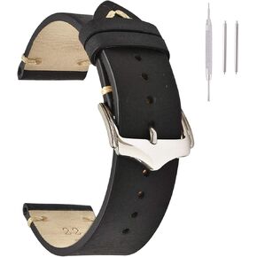 أساور ساعة جلدية للرجال من EACHE، أحزمة ساعة كلاسيكية للنساء، كريزي هورس/شمع زيتي/جلد سويدي/جلد مدبوغ نباتي، سوار ساعة بديل 18 مم 19 مم 20 مم 22 مم in Kuwait