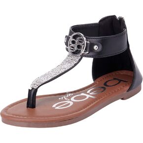 bebe Girls' Sandals – Rhinestone Studded Gladiator Sandals with Medallion (Little Kid/Big Kid)