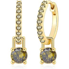 OKOKISS Gold Hoop Earrings for Women Month of Birth – Unique Gold Plated Womens Earrings with Birth Stone – Elegant Colorful Dainty Earrings In Jewelry Pouch – Ideal for Office, Wedding, Everyday Wear