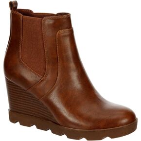 Xappeal Elise - Women's Leather Lug Sole Wedge Ankle Boots