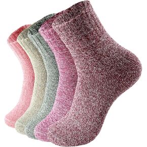 Clothirily Wool Socks- Thick Soft Wool Socks for Women, Vintage Warm Womens Wool Socks, Winter Warm Boot Socks for Women Men