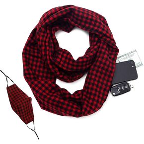 VITAMIN SEA Infinity Scarves with Hidden Zipper Pocket - Stylish and Lightweight Travel Scarf for Women in Saudi Arabia