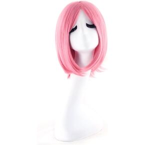 MapofBeauty 12 Inches/30cm Short Straight Diagonal Bangs Wig (Navy Blue) in Kuwait