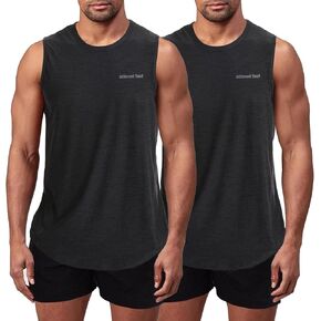 Different Touch Men’s Big and Tall 2 Pack Active Gym Sleeveless Shirts Muscle Tank Top