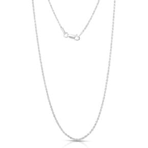 Authentic Solid Sterling Silver Rope Diamond-Cut Braided Twist Link .925 ITProLux Necklace Chains 1MM - 5MM, 16" - 30", Made In Italy, Men & Women