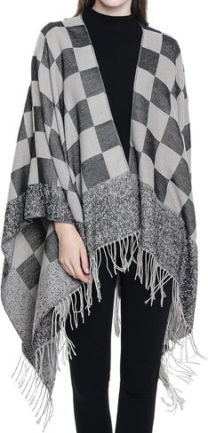 FINIZO Women's Shawl Wrap Ponchos Cape Cardigan Sweater Open Front for Gifts in Kuwait
