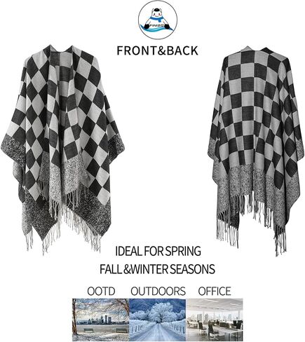 FINIZO Women's Shawl Wrap Ponchos Cape Cardigan Sweater Open Front for Gifts in Kuwait