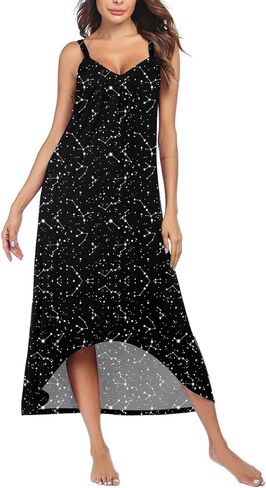 Ekouaer Womens Nightgown Sleeveless Long Nightshirt Full Slip Night Dress Plus Size Sleepshirt Chemise Lounge Dress in Kuwait