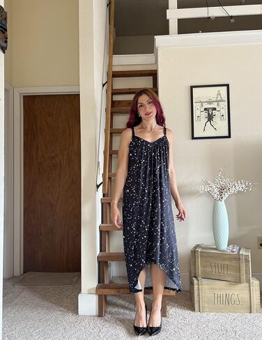 Ekouaer Womens Nightgown Sleeveless Long Nightshirt Full Slip Night Dress Plus Size Sleepshirt Chemise Lounge Dress in Kuwait