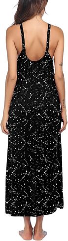 Ekouaer Womens Nightgown Sleeveless Long Nightshirt Full Slip Night Dress Plus Size Sleepshirt Chemise Lounge Dress in Kuwait