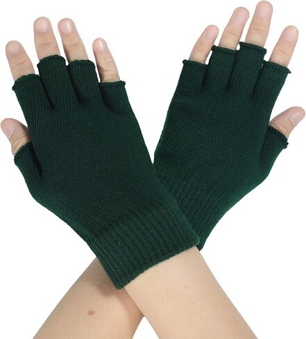 ZLYC Women Winter Fingerless Gloves Wool Knit Half Finger Stretch Glove in Saudi Arabia
