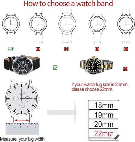 أساور ساعة جلدية للرجال من EACHE، أحزمة ساعة كلاسيكية للنساء، كريزي هورس/شمع زيتي/جلد سويدي/جلد مدبوغ نباتي، سوار ساعة بديل 18 مم 19 مم 20 مم 22 مم in Kuwait
