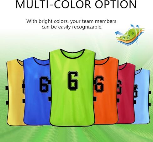 brooman Scrimmage Training Vest Kids Youth Adult Soccer Practice Jersey Athletic Pinnies (12 &24 Pack) in Saudi Arabia