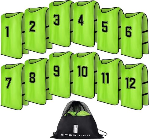 brooman Scrimmage Training Vest Kids Youth Adult Soccer Practice Jersey Athletic Pinnies (12 &24 Pack) in Saudi Arabia