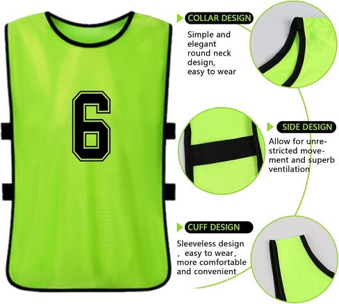 brooman Scrimmage Training Vest Kids Youth Adult Soccer Practice Jersey Athletic Pinnies (12 &24 Pack) in Saudi Arabia