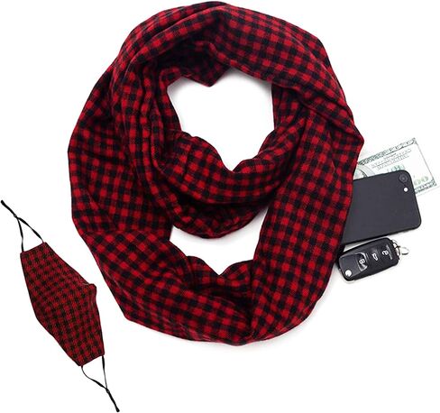 VITAMIN SEA Infinity Scarves with Hidden Zipper Pocket - Stylish and Lightweight Travel Scarf for Women in Saudi Arabia