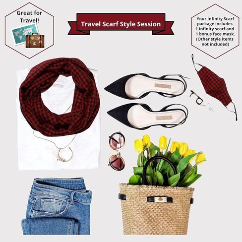VITAMIN SEA Infinity Scarves with Hidden Zipper Pocket - Stylish and Lightweight Travel Scarf for Women in Saudi Arabia