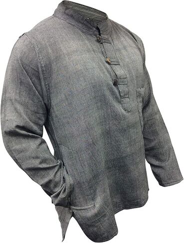 Shopoholic Fashion Plain Grandad Shirt in Saudi Arabia