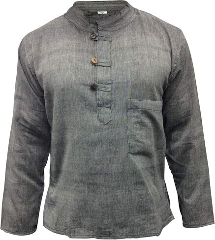 Shopoholic Fashion Plain Grandad Shirt in Saudi Arabia