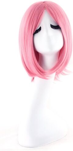 MapofBeauty 12 Inches/30cm Short Straight Diagonal Bangs Wig (Navy Blue) in Kuwait
