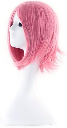 MapofBeauty 12 Inches/30cm Short Straight Diagonal Bangs Wig (Navy Blue) in Kuwait