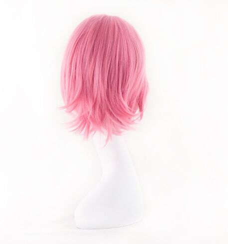 MapofBeauty 12 Inches/30cm Short Straight Diagonal Bangs Wig (Navy Blue) in Kuwait