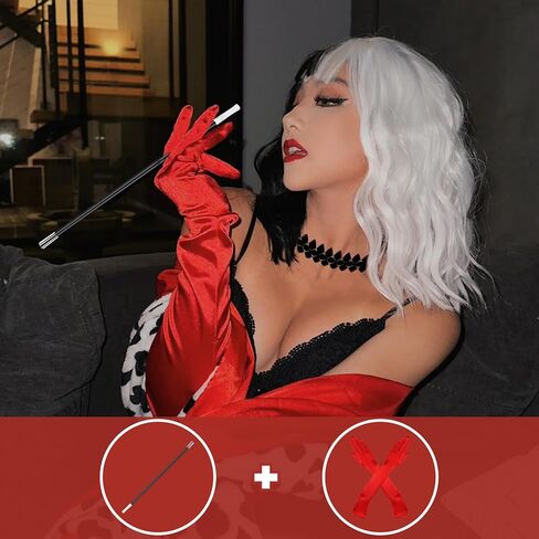 شعر مستعار Neragron Wednesday Addams للنساء والفتيات، شعر مستعار طويل أسود مجدول مع غرة شعر مستعار لزي الهالوين، شعر مستعار أسود مضفر طويل مستقيم للفتيات أزياء تنكرية لحفلات الهالوين in Kuwait