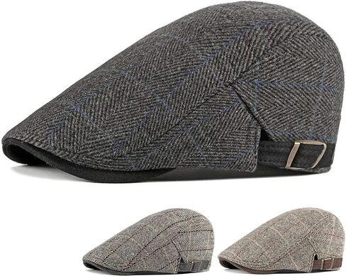 قبعة Soultopxin Newsboy للرجال، قبعة مسطحة من القطن Ivy Gatsby Newsboy قابلة للتعديل in Kuwait