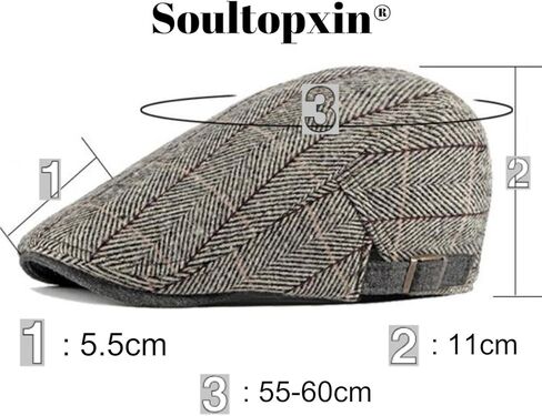 قبعة Soultopxin Newsboy للرجال، قبعة مسطحة من القطن Ivy Gatsby Newsboy قابلة للتعديل in Kuwait