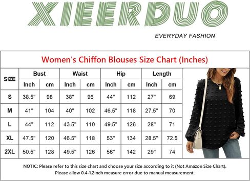 XIEERDUO Women's Chiffon Blouses Long Sleeve Crewneck Tops Dressy Casual Loose Pompom Shirts in Kuwait