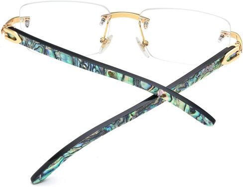 HEPIDEM 100% Really Buffalo Horn Mussel Shell Rimless Eyeglass Frame 908 in Kuwait