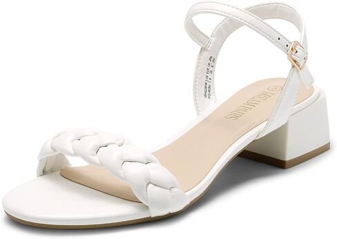 DREAM PAIRS Women's Braided Low Chunky Heels Sandals | ankle strap heels, dress block heel sandals for wedding holiday party, summer open toe shoes in Saudi Arabia