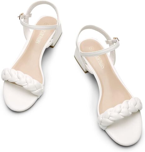 DREAM PAIRS Women's Braided Low Chunky Heels Sandals | ankle strap heels, dress block heel sandals for wedding holiday party, summer open toe shoes in Saudi Arabia