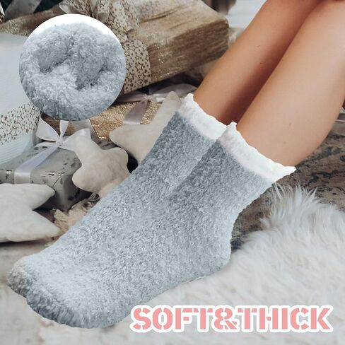 Dohia Womens Fuzzy Socks Fluffy Winter Warm Slipper Socks Slipper Sleep Soft Cabin Fleece Cosy Stocking Stocking Stuffers Christmas Slipper Gift Socks D2-ZSMRW in Saudi Arabia