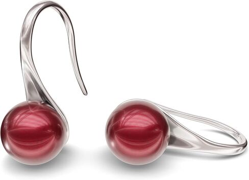 مجوهرات لوفا اللؤلؤ الزجاجي والهيماتيت الكريستالي على شكل تاج مشبك على أقراط خطافية لحفلات الزفاف، وحفلات الزفاف، والمناسبات الرسمية والأزياء in Kuwait