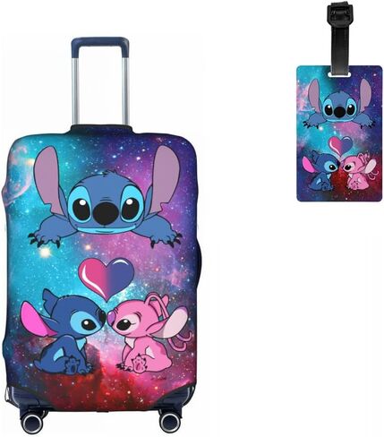 Lyukrsg Anime Luggage Protector with Luggage Tag for Women Men Cartoon Travel Suitcase Cover Fits 18-21 Inch Luggages Kawaii Anti-Scratch Luggage Covers for Suitcases S in Saudi Arabia