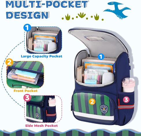 حقيبة ظهر للأطفال من ASKSKY للفتيات، حقيبة ظهر مدرسية برسوم كارتونية كاواي وحقيبة كتب مفتوحة واسعة لعمر 5-10 سنوات مع شريط عاكس، كيتي زرقاء in Kuwait