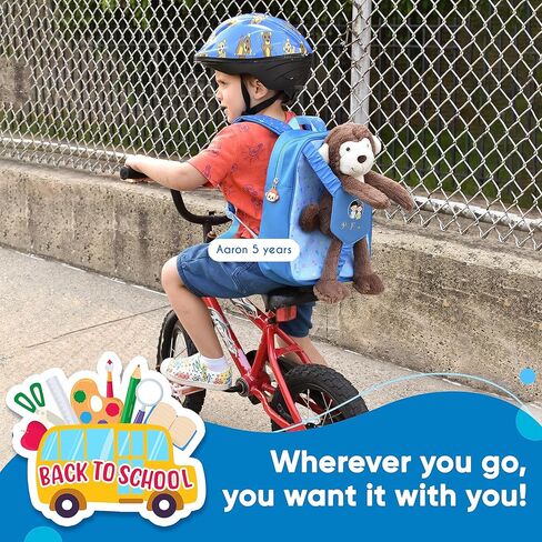 حقيبة ظهر بلاي فريندز للأولاد من عمر 4 إلى 6 سنوات - حقيبة ظهر للأطفال متوسطة الحجم مع لعبة قرد لطيفة رائعة كحقيبة مدرسية، وحقيبة كتب، وحقيبة سفر - هدية عيد ميلاد للأولاد من عمر 3 سنوات فما فوق in Kuwait