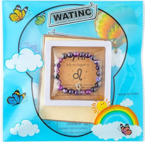 WATINC Constellation Zodiac Bracelets Leo Virgo Libra Sagittarius Scorpio Capricorn Aquarius Pisces Aries Taurus Gemini Cancer Birthday Gifts for Girls Women with Wish Card, Jewelry Charm for Sister Mom Bday in Saudi Arabia