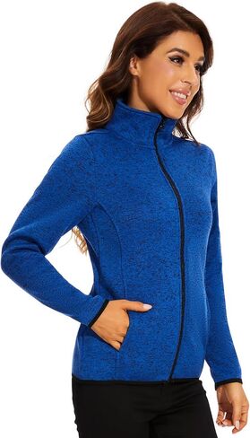 COZZYON Women Fleece Zip Up Jacket Light Sweater Jacket in Kuwait