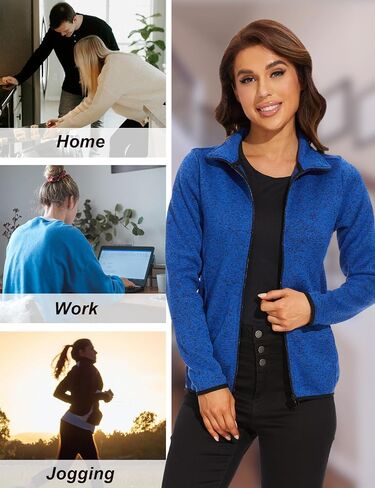 COZZYON Women Fleece Zip Up Jacket Light Sweater Jacket in Kuwait