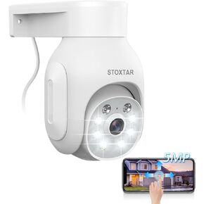 stoxtar 5MP PTZ Wireless Security Camera Outdoor with Spotlight, Auto Tracking, Color Night Vision, 2-Way Audio, Human Detection, IP66 Weatherproof, Remote Viewing in Saudi Arabia